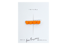 Load image into Gallery viewer, Hi! I&#39;m MARIE, an orange heart clip.

Hold back bangs, clip back hair, or simply use for stylistic purposes by adding some flair to your hair. Mix-and-match, and layer these hair clips or wear on their own for a soft,&nbsp;seasonal look.